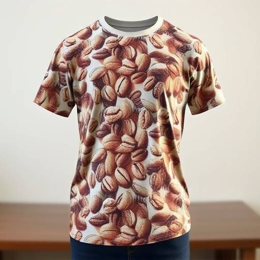Camiseta com design de grãos de café